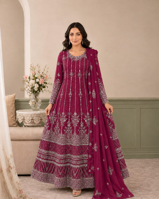 Royale Embroidered Chiffon Maxi