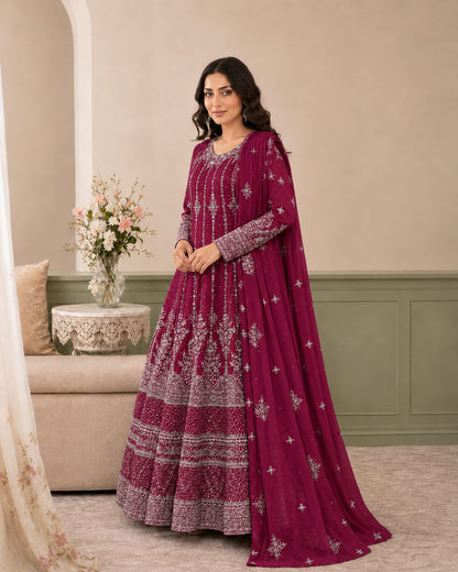 Royale Embroidered Chiffon Maxi