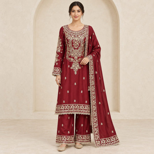 Grand Empress 3 Piece Women’s Embroidered Suit