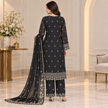 Radiant Grace Embriodered Chiffon 3 Piece Women Suit