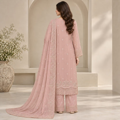 Radiant Grace Embriodered Chiffon 3 Piece Women Suit