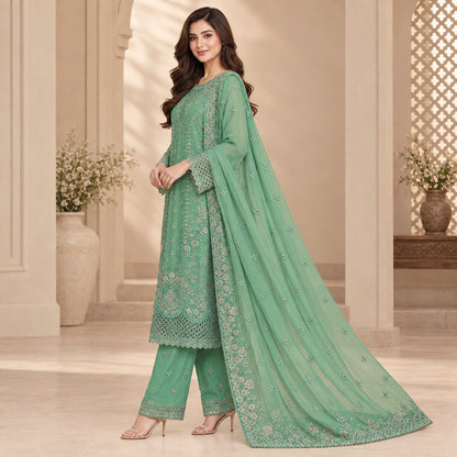Radiant Grace Embriodered Chiffon 3 Piece Women Suit
