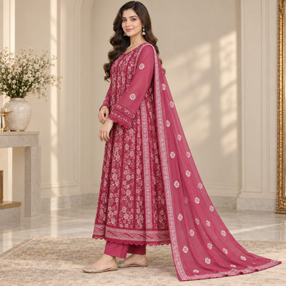 Evelyn Luxe 3 Piece Women Embroidered Suit