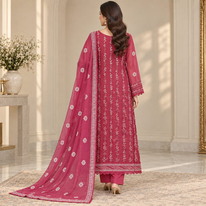 Evelyn Luxe 3 Piece Women Embroidered Suit