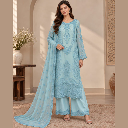 Celeste Bloom 3 Piece Women Embroidered Suit