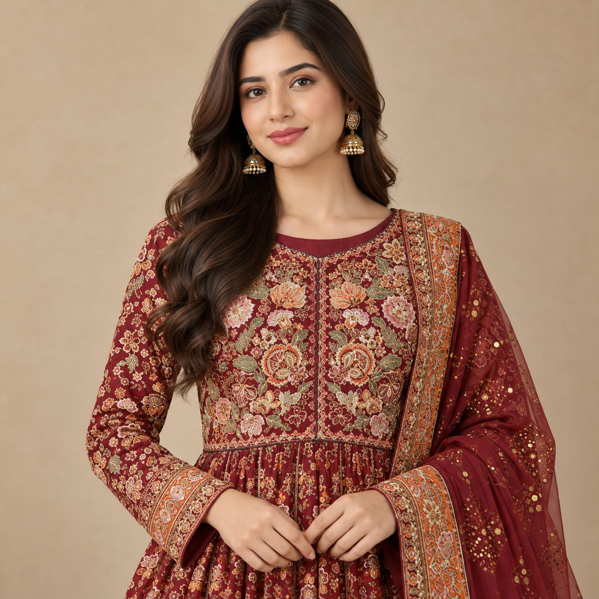 Regal Bloom 3 Piece Embroidered  Women Suit