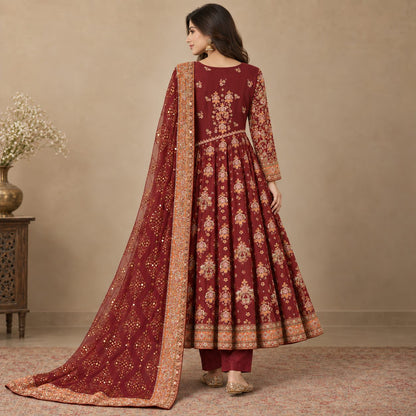 Regal Bloom 3 Piece Embroidered  Women Suit