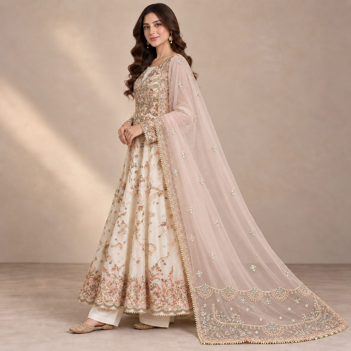 Celestial Bloom 3 Piece Embroidered Maxi  Women