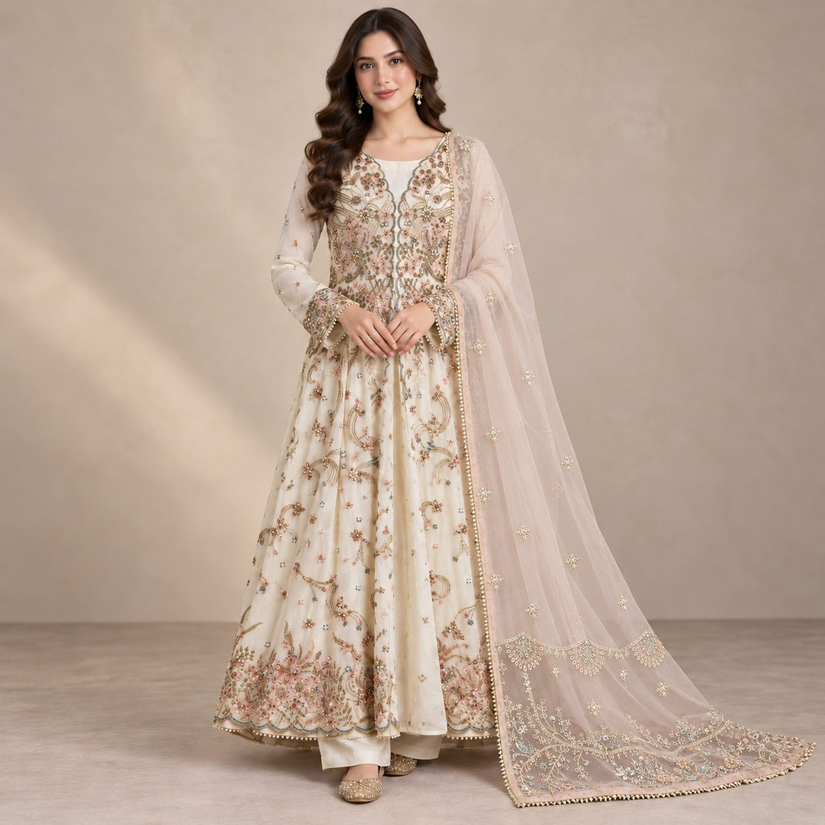 Celestial Bloom 3 Piece Embroidered Maxi  Women