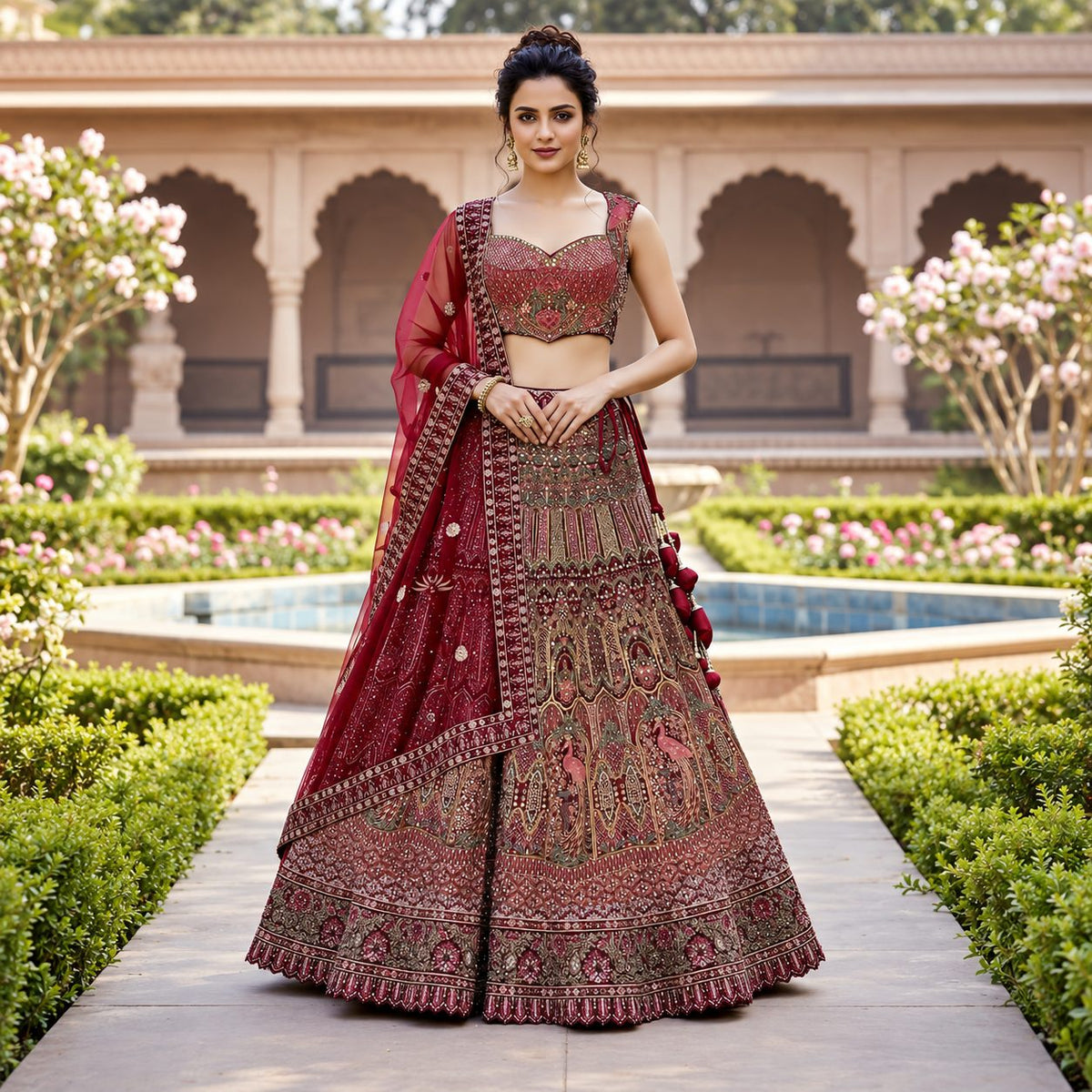 Regal Muse Embroidered Bridal Lehenga Set