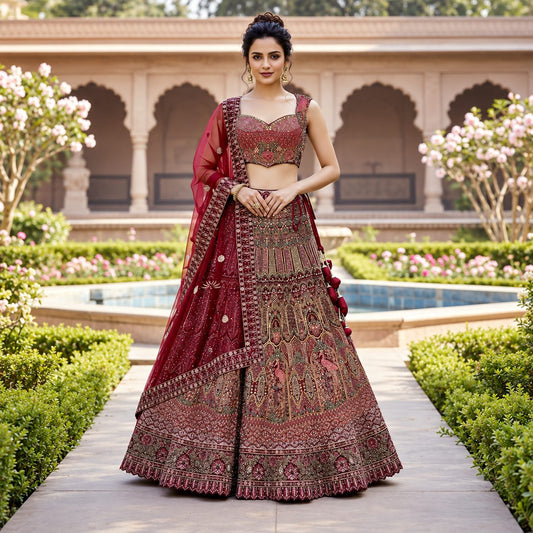 Regal Muse Embroidered Bridal Lehenga Set