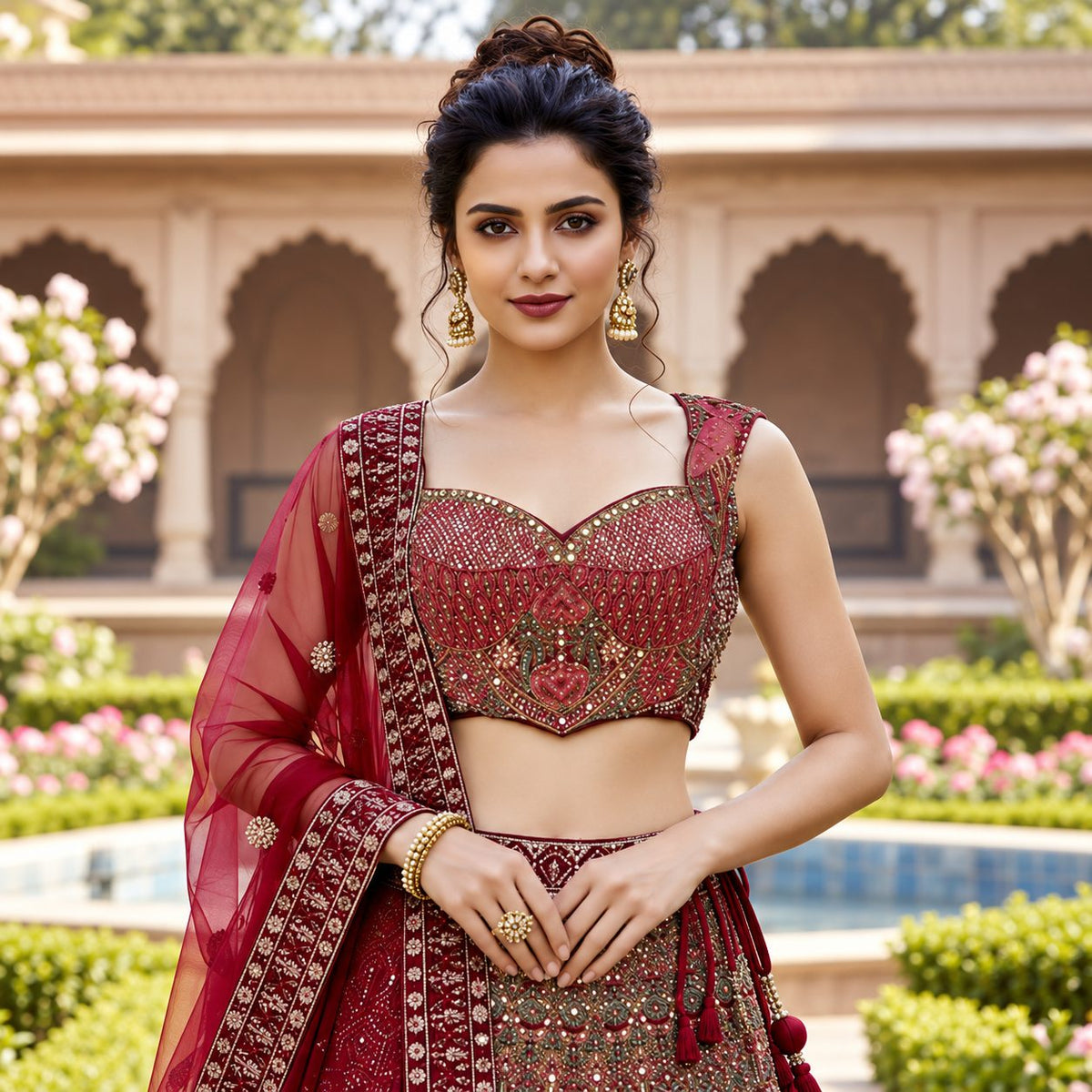 Regal Muse Embroidered Bridal Lehenga Set