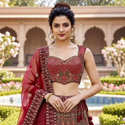 Regal Muse Embroidered Bridal Lehenga Set