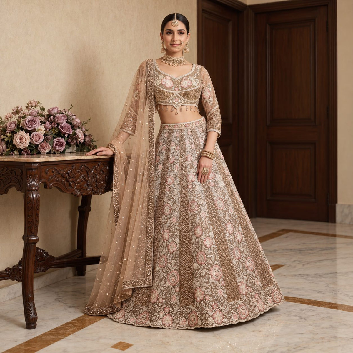 Ethereal Bloom Embroidered Lehenga Set