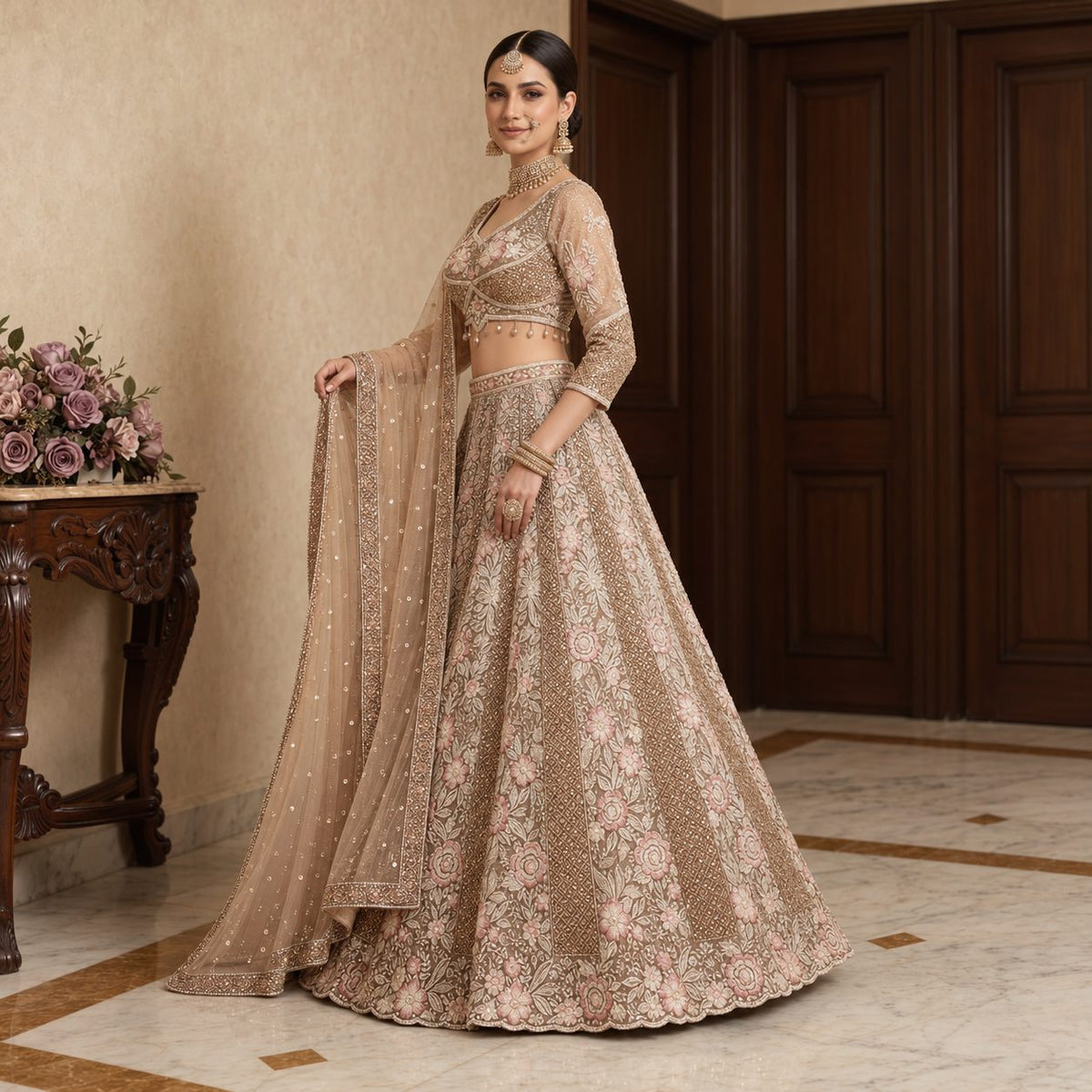 Ethereal Bloom Embroidered Lehenga Set