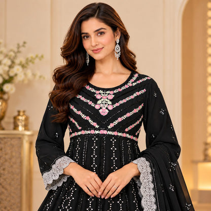 Moonlit Grace 3-Piece Embroidered Suit