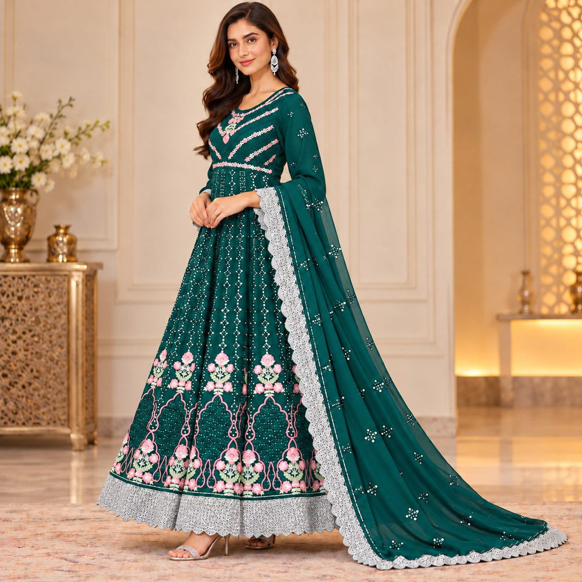 Moonlit Grace 3-Piece Embroidered Suit