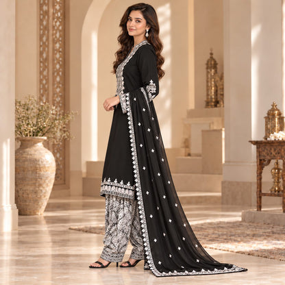 Floral Whisper 3 Piece Women Embroidered Suit