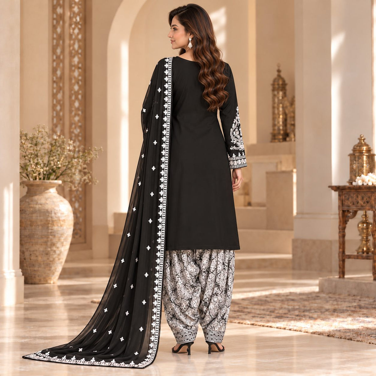Floral Whisper 3 Piece Women Embroidered Suit