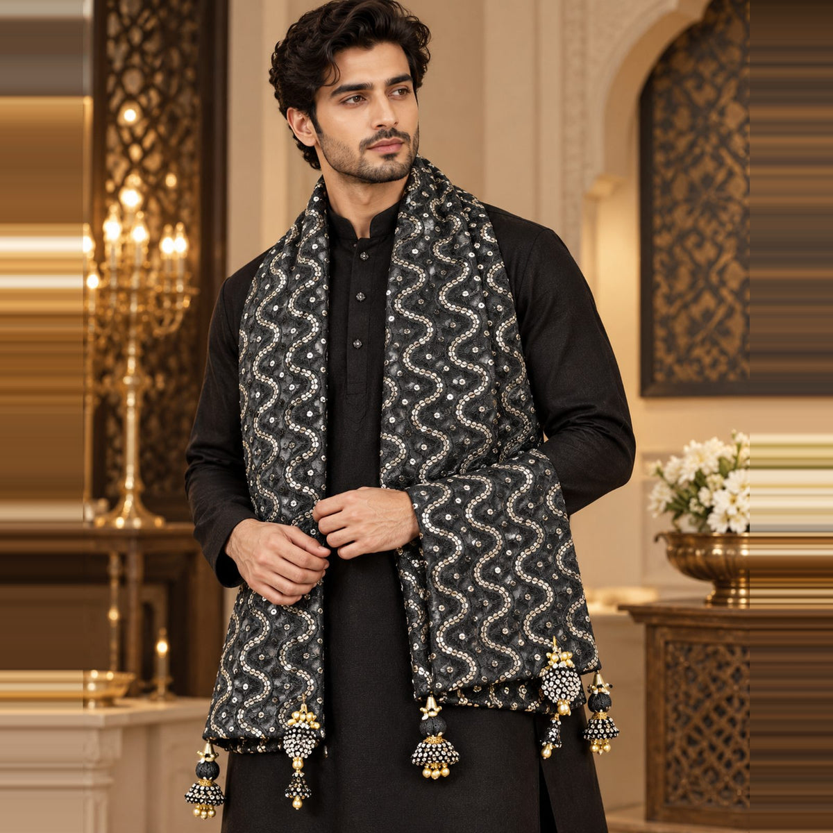 Regal Brocade Men’s Shawl
