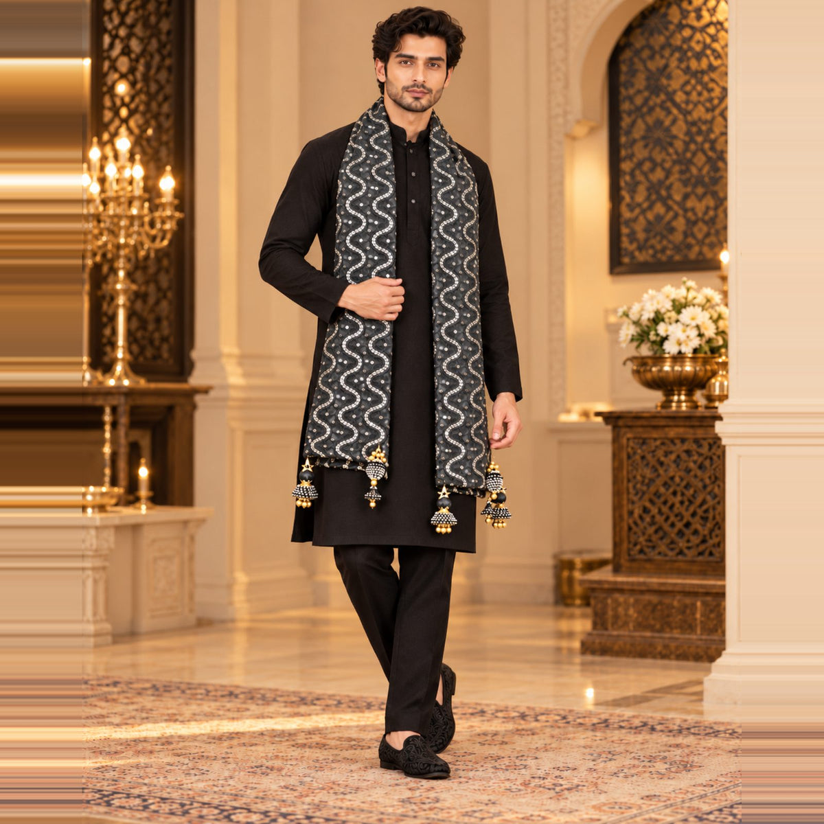 Regal Brocade Men’s Shawl