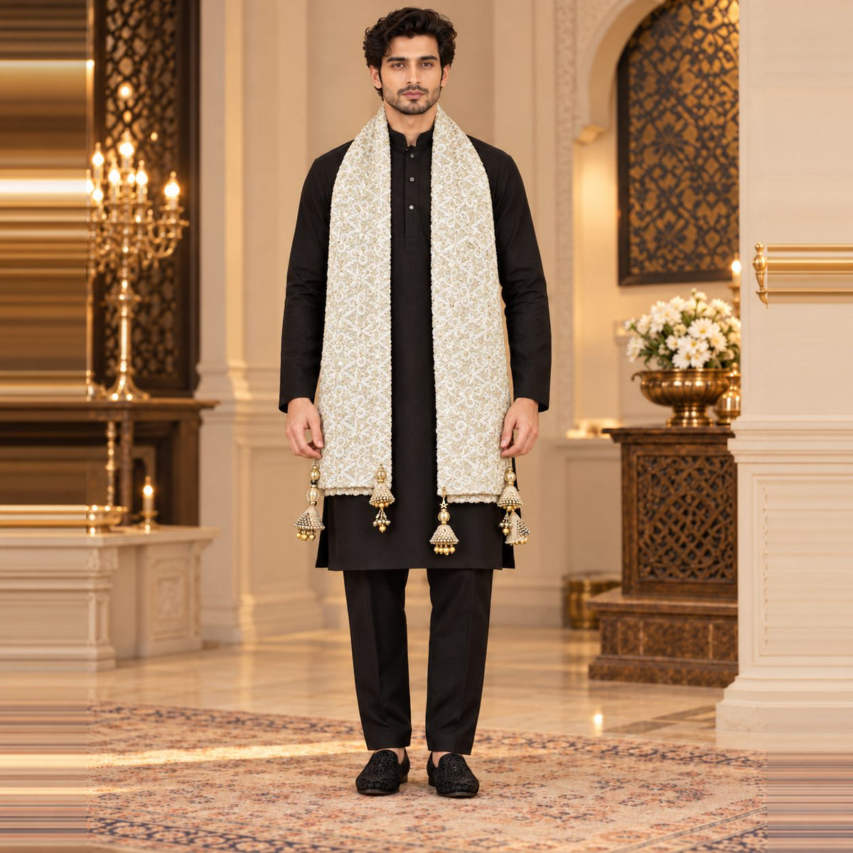 Regal Brocade Men’s Shawl