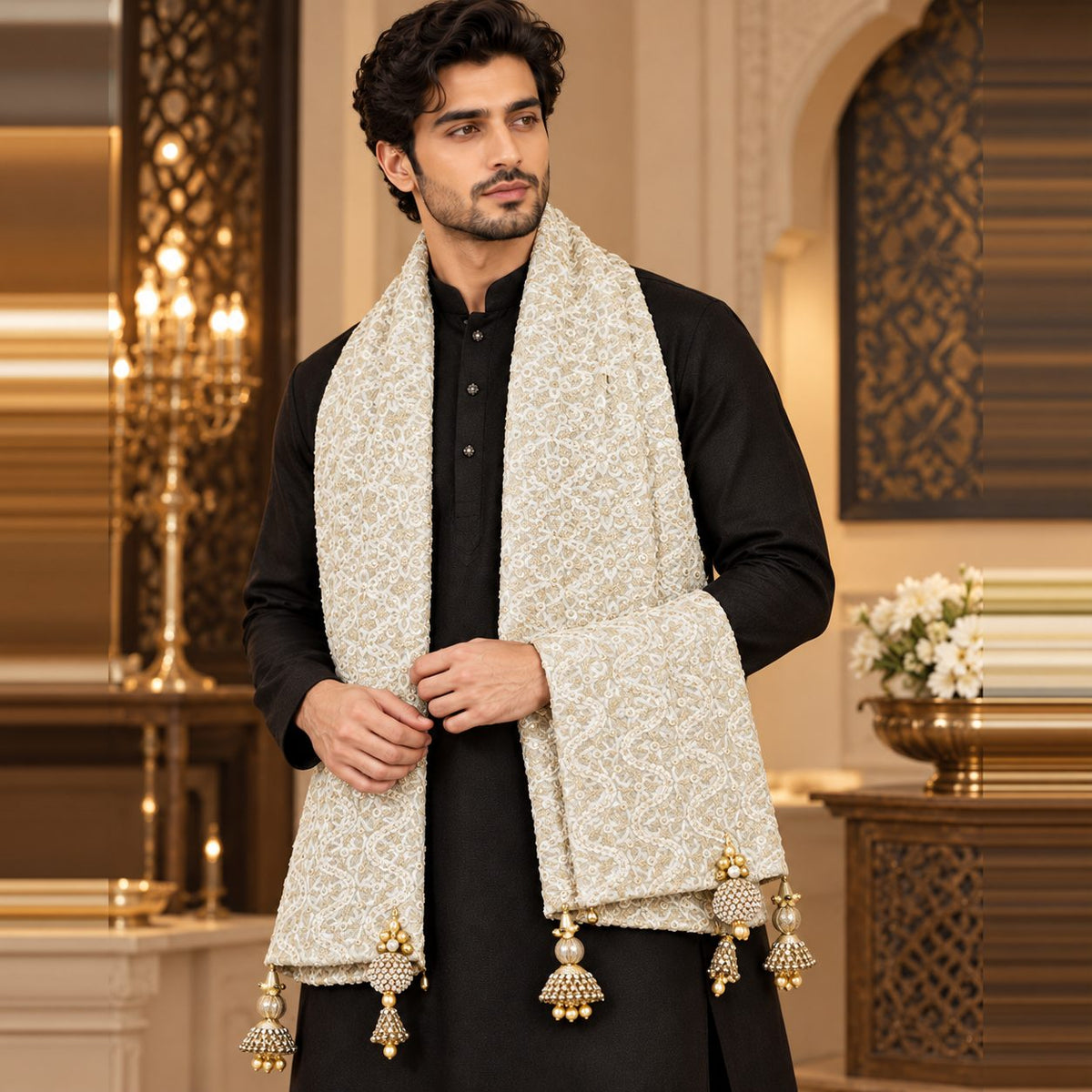 Regal Brocade Men’s Shawl