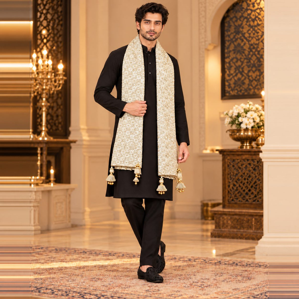 Regal Brocade Men’s Shawl