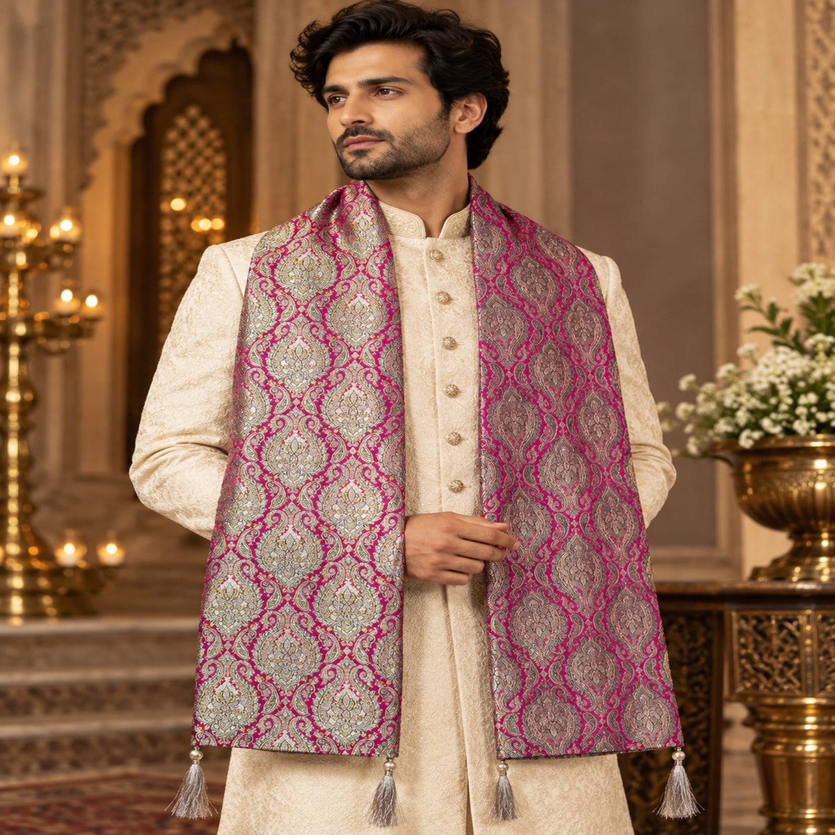 Regal Brocade Men’s Shawl