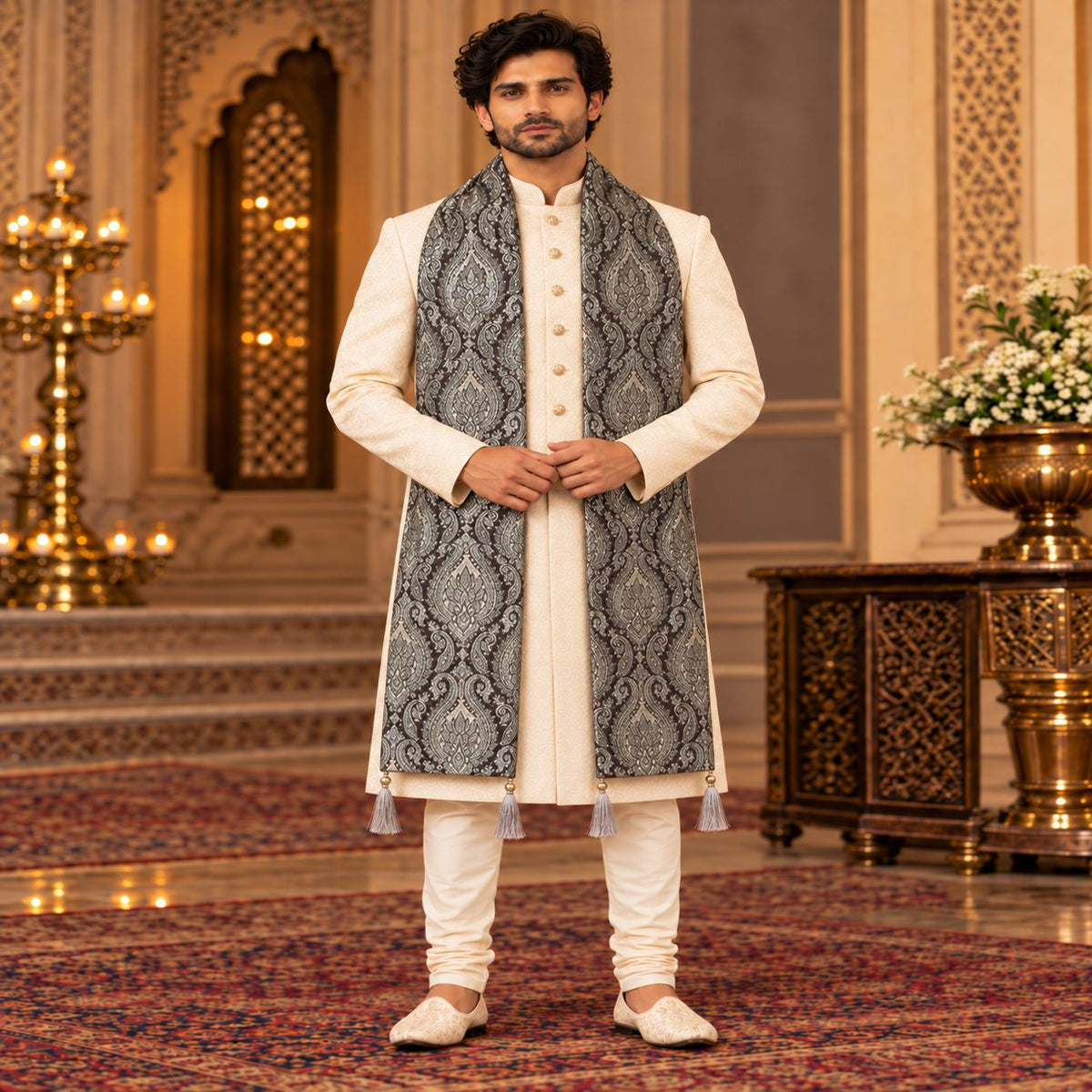 Regal Brocade Men’s Shawl