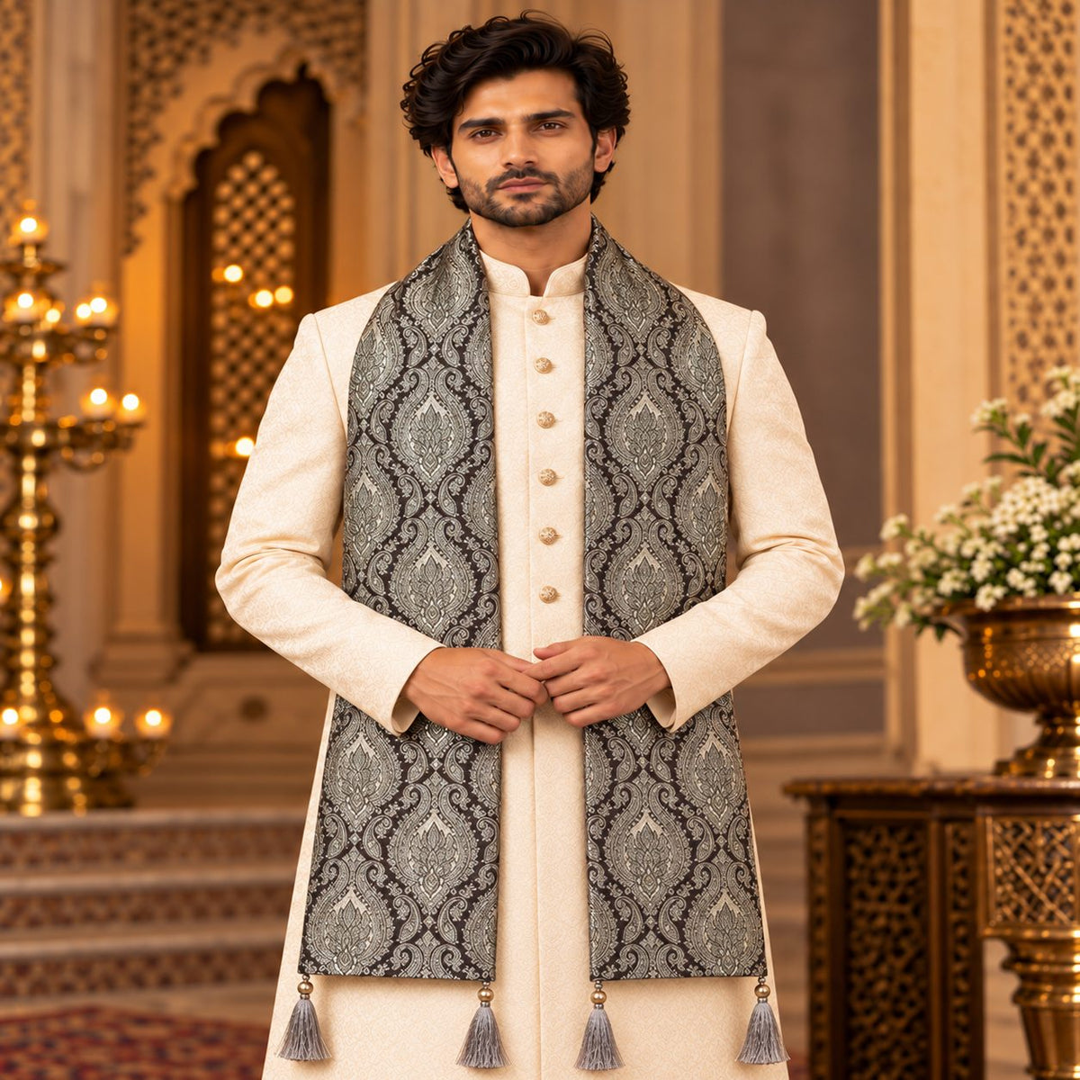 Regal Brocade Men’s Shawl