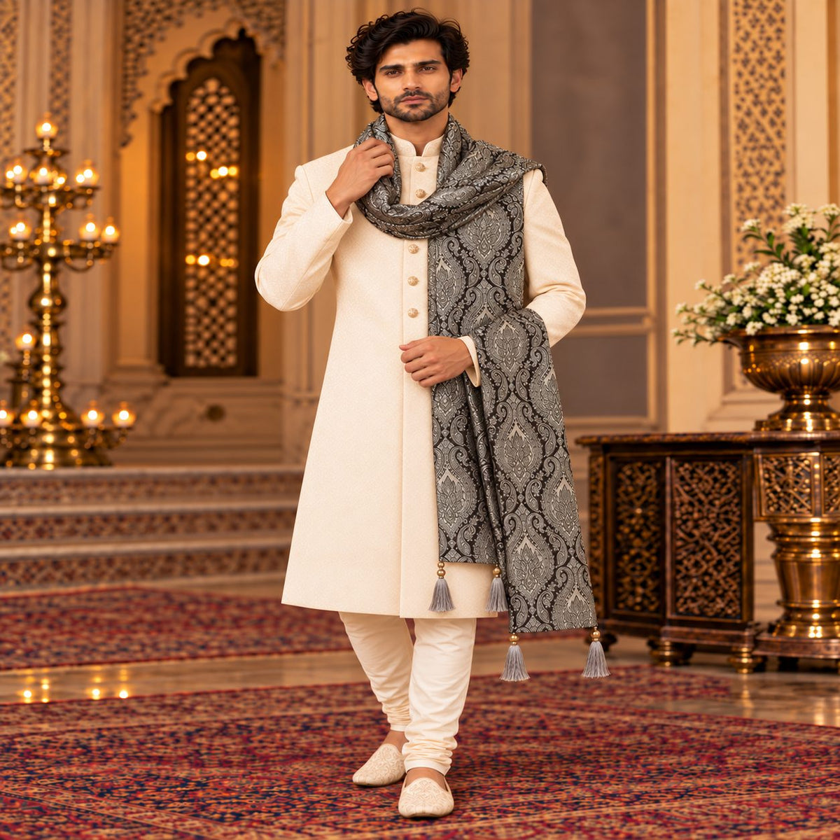 Regal Brocade Men’s Shawl