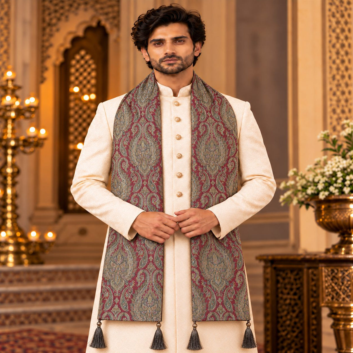 Regal Brocade Men’s Shawl