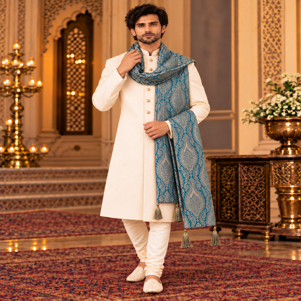 Regal Brocade Men’s Shawl