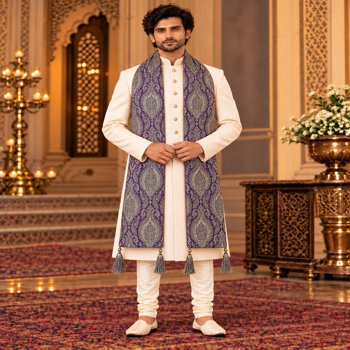Regal Brocade Men’s Shawl