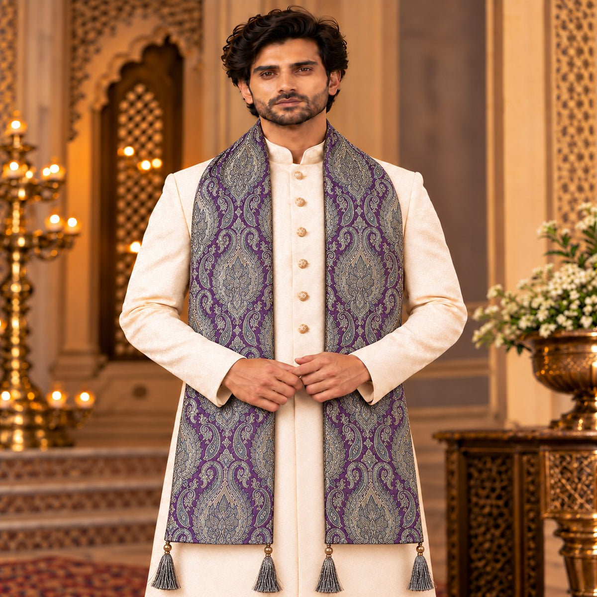 Regal Brocade Men’s Shawl