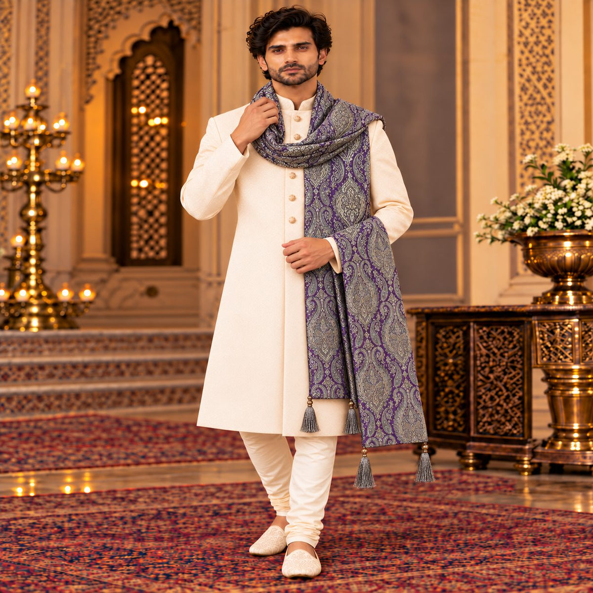 Regal Brocade Men’s Shawl