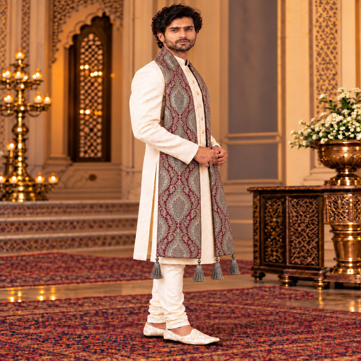 Regal Brocade Men’s Shawl