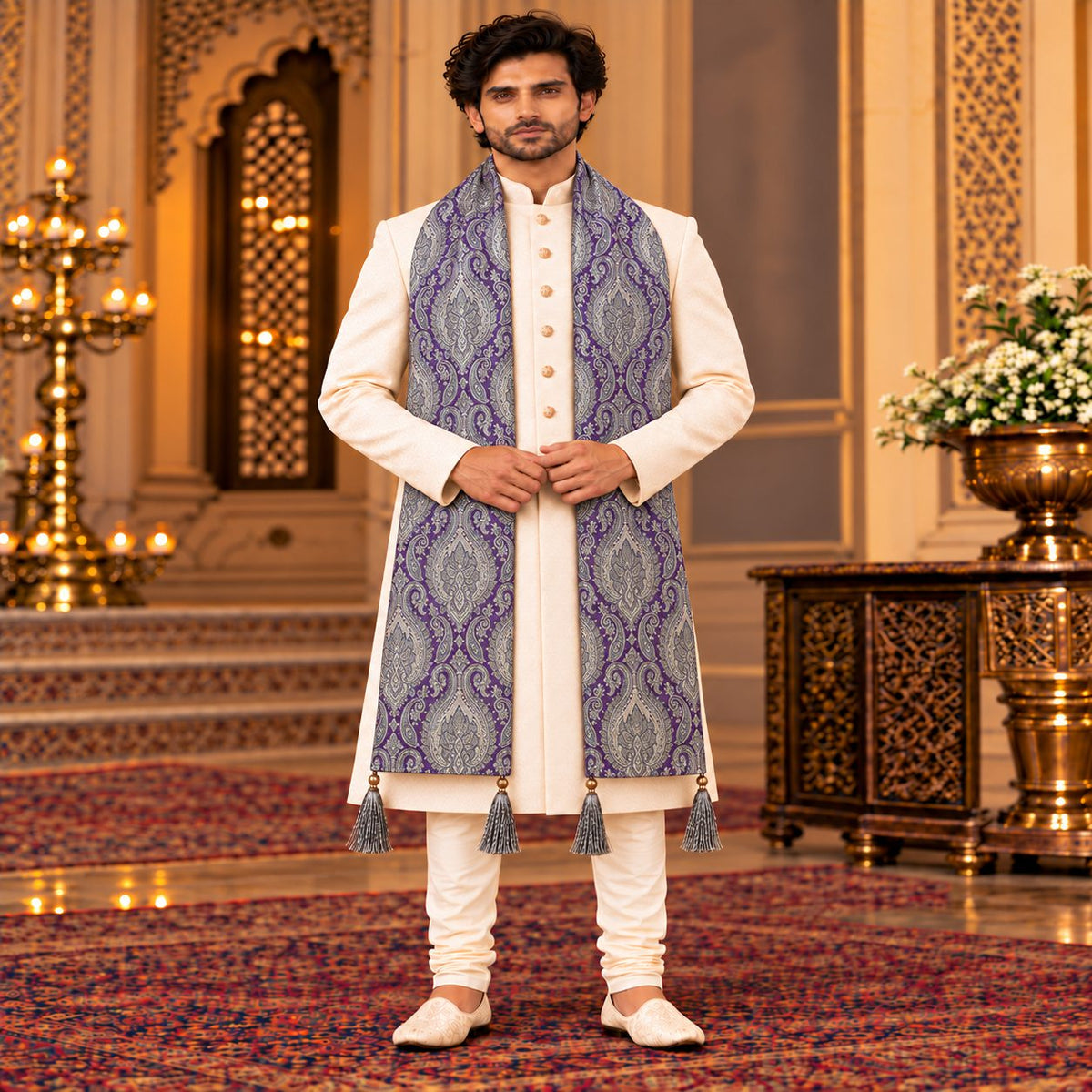 Regal Brocade Men’s Shawl