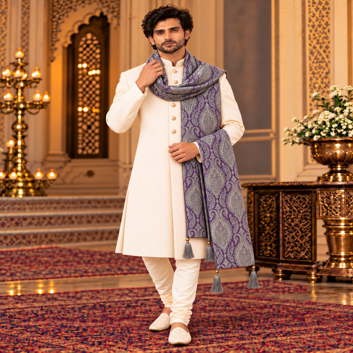 Regal Brocade Men’s Shawl