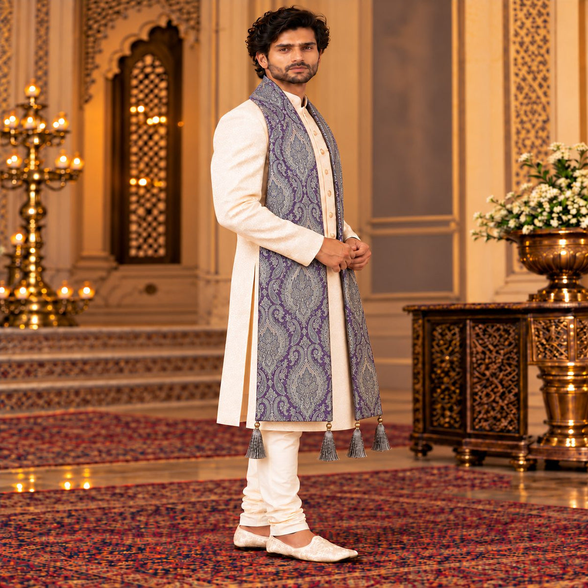 Regal Brocade Men’s Shawl