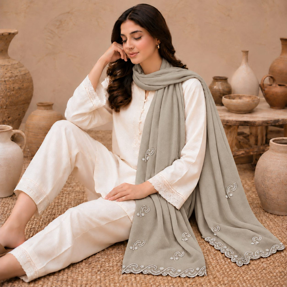 Serene Scallop Stole