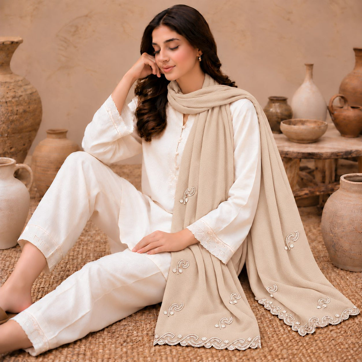 Serene Scallop Stole