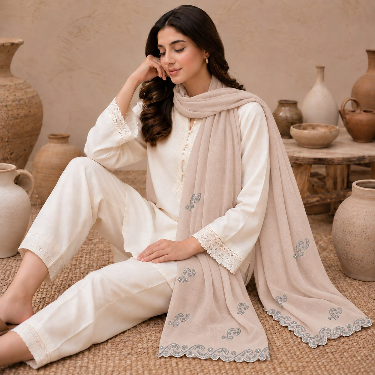 Serene Scallop Stole