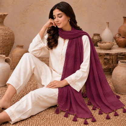 Urban Tassel Textured Stole