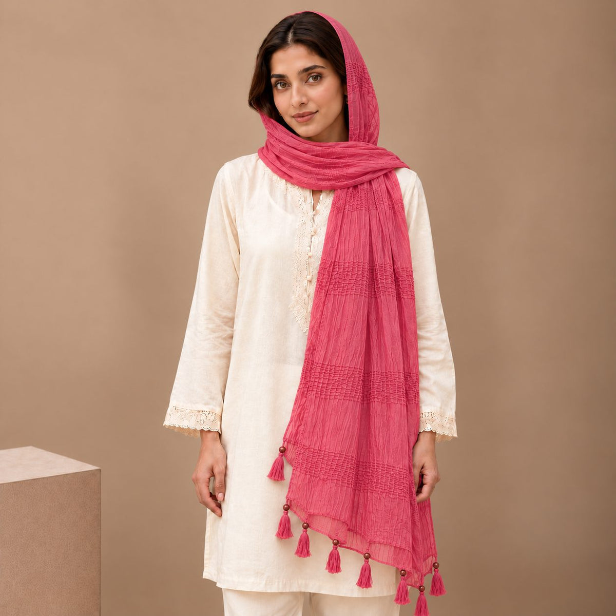 Urban Tassel Textured Stole