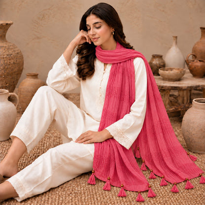 Urban Tassel Textured Stole