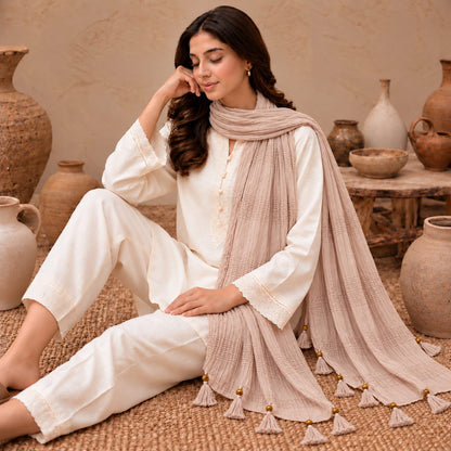 Urban Tassel Textured Stole