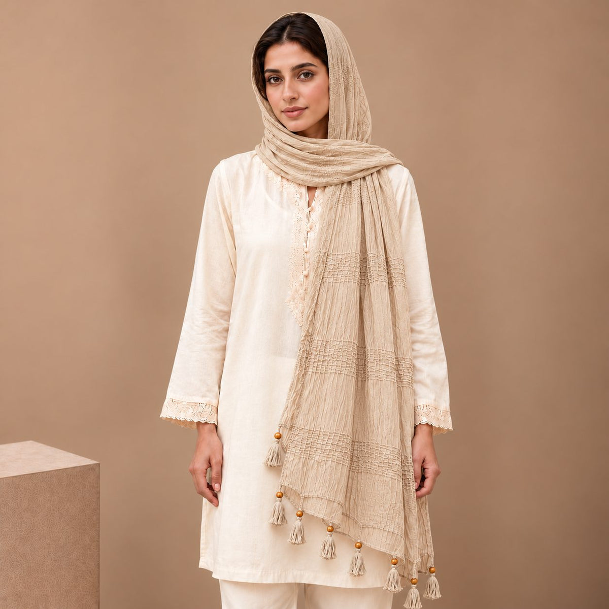Urban Tassel Textured Stole