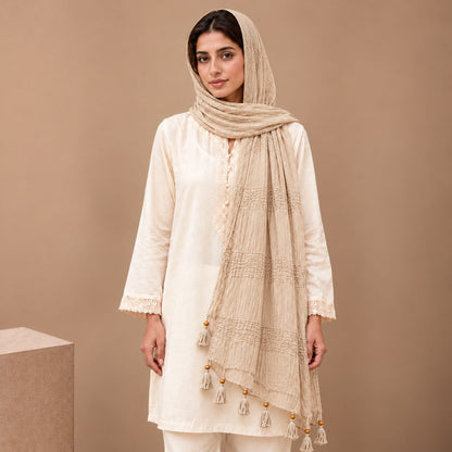 Urban Tassel Textured Stole